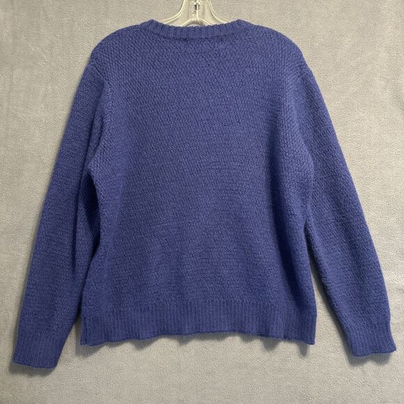 Peruvian Link Alpaca Collection Sweater Womens Size L Blue Crewneck Fisherman - Picture 3 of 7